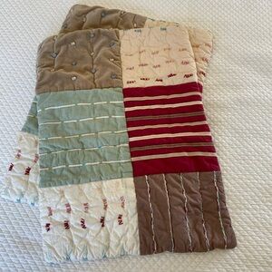 Pair Of Garnet Hill Patchwork Pillow Shams Velvet Corduroy Multicolor Country